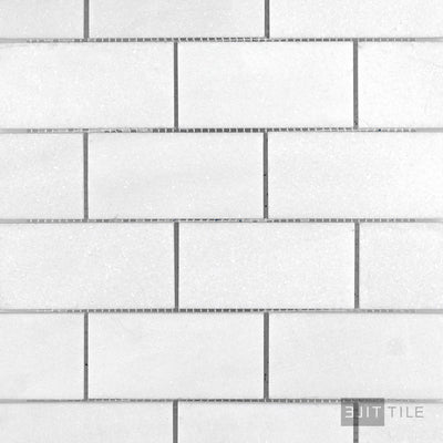 Thassos White Marble 2X4 Brick Honed Mosaic