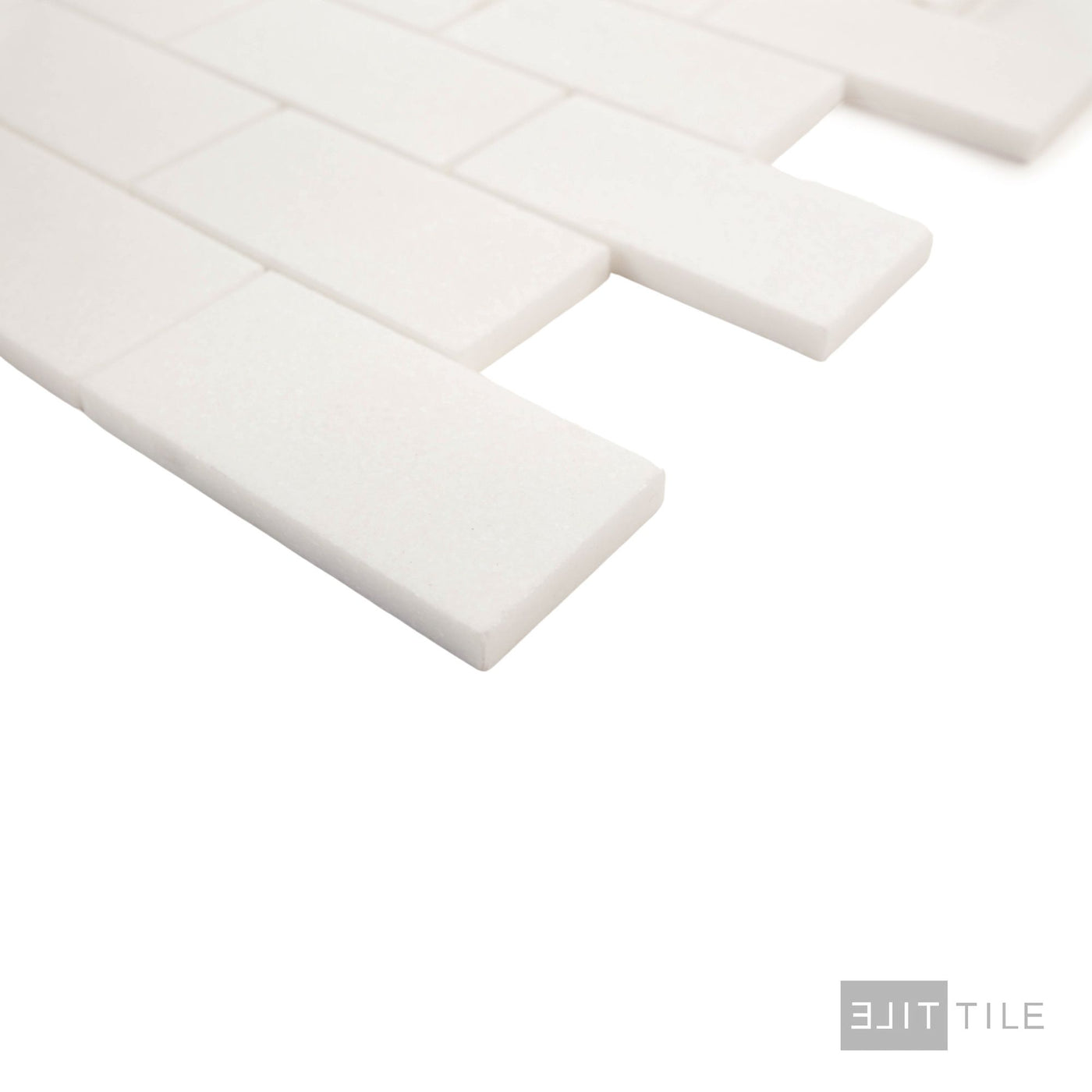 Thassos White Marble 2X4 Brick Honed Mosaic