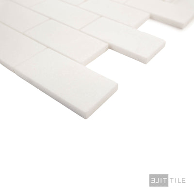 Thassos White Marble 2X4 Brick Honed Mosaic