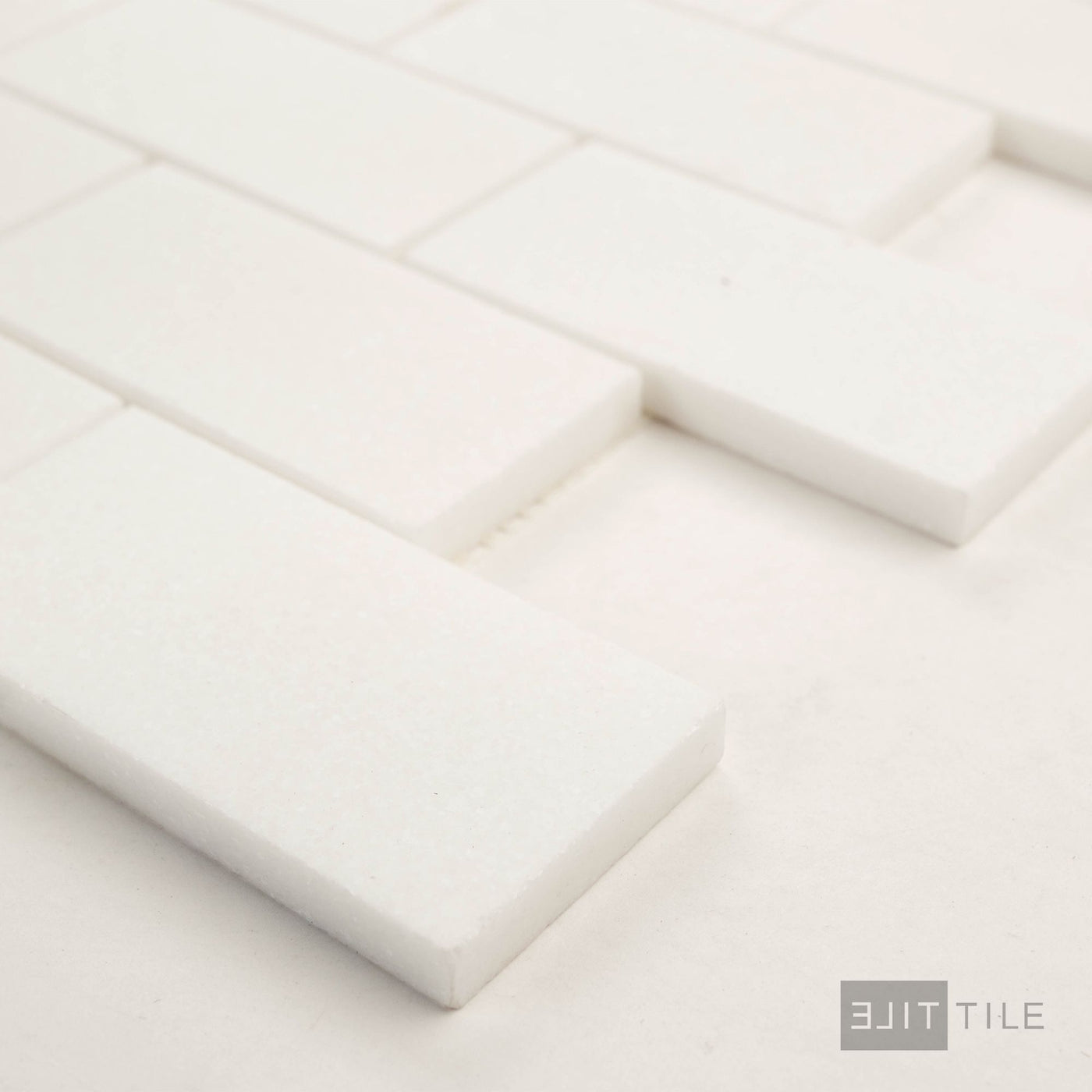 Thassos White Marble 2X4 Brick Polished Mosaic