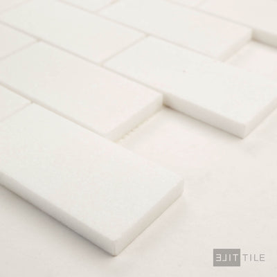 Thassos White Marble 2X4 Brick Polished Mosaic
