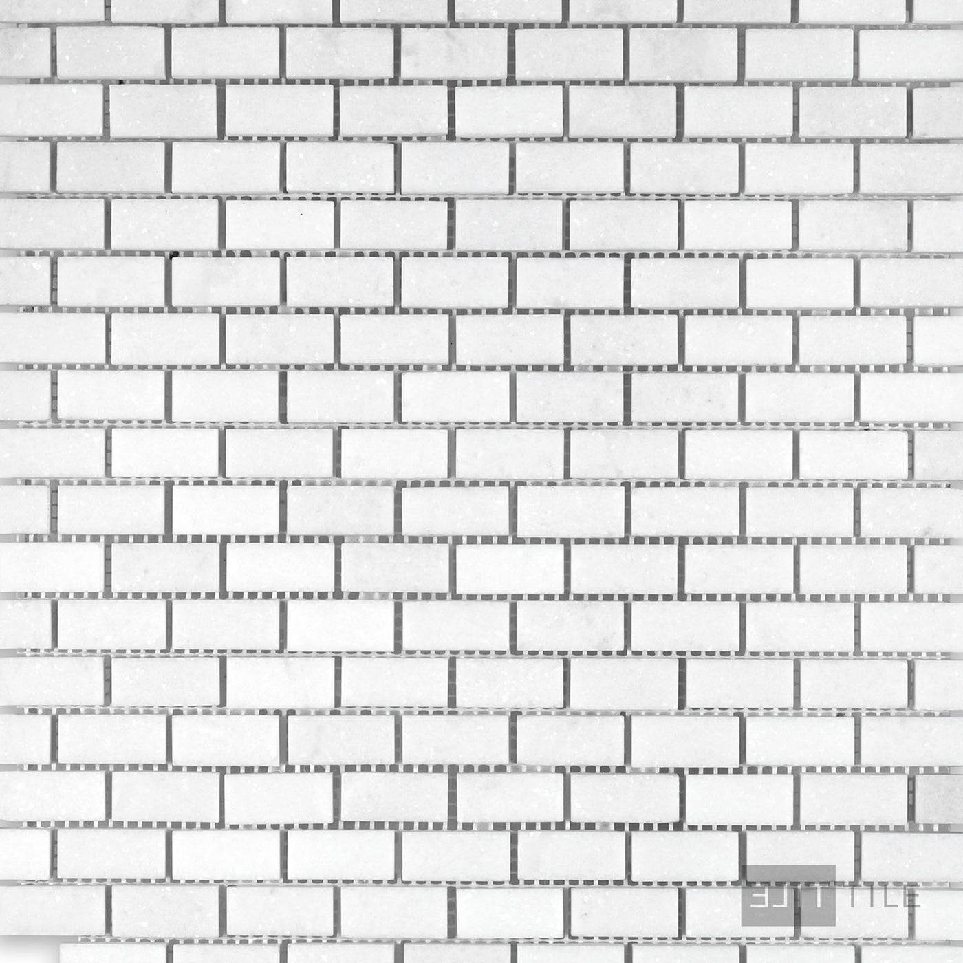 Thassos White Marble 5/8X1-1/4 Brick Honed Mosaic