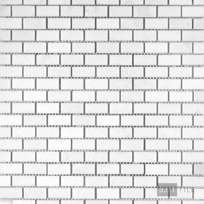 Thassos White Marble 5/8X1-1/4 Brick Honed Mosaic