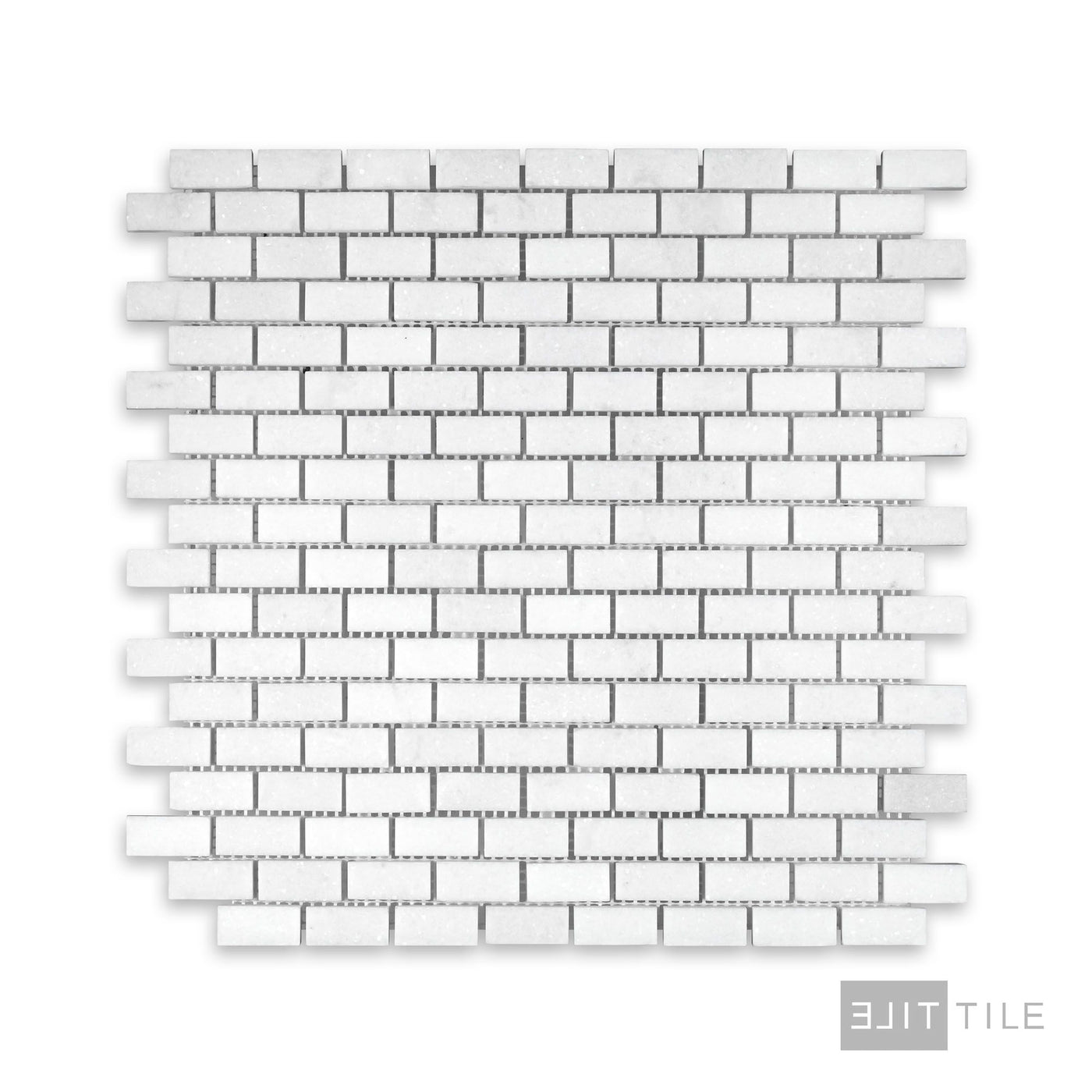 Thassos White Marble 5/8X1-1/4 Brick Honed Mosaic
