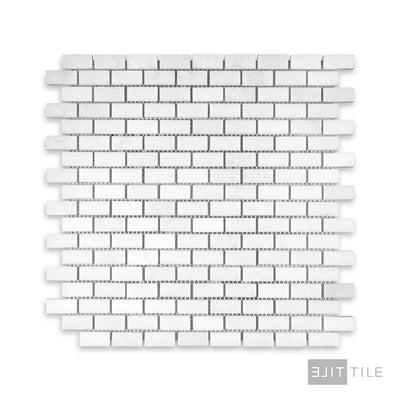 Thassos White Marble 5/8X1-1/4 Brick Honed Mosaic