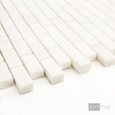 Thassos White Marble 5/8X1-1/4 Brick Honed Mosaic