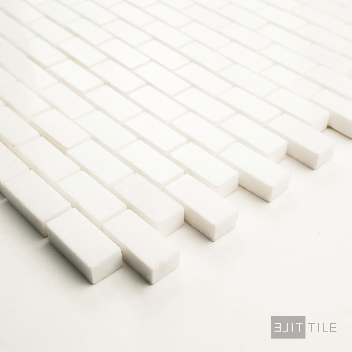 Thassos White Marble 5/8X1-1/4 Brick Polished Mosaic