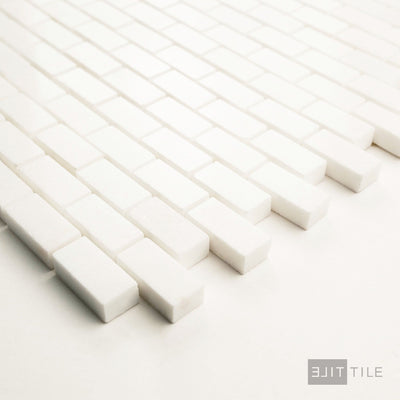 Thassos White Marble 5/8X1-1/4 Brick Polished Mosaic
