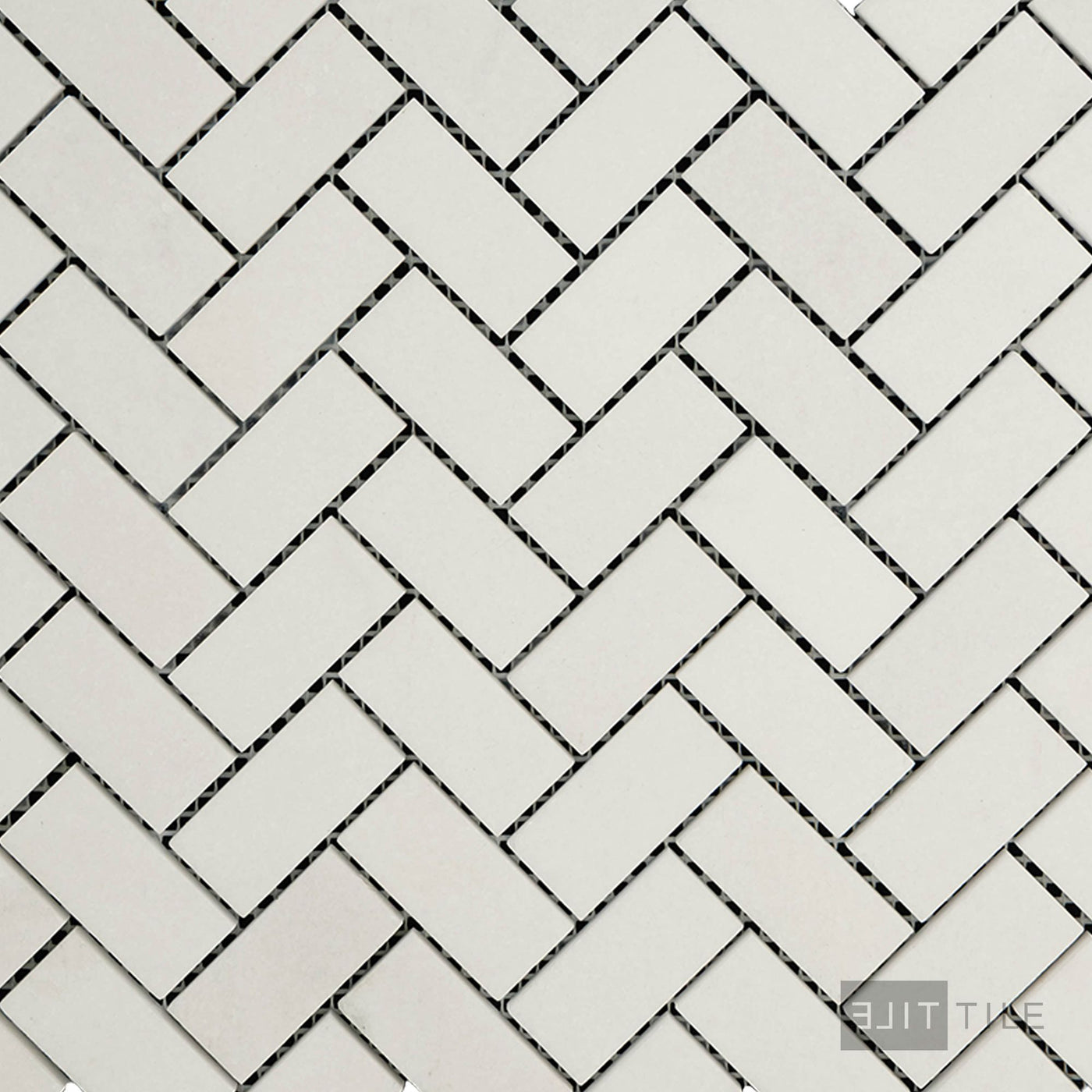 Thassos White Marble 1X2 Herringbone Honed Mosaic