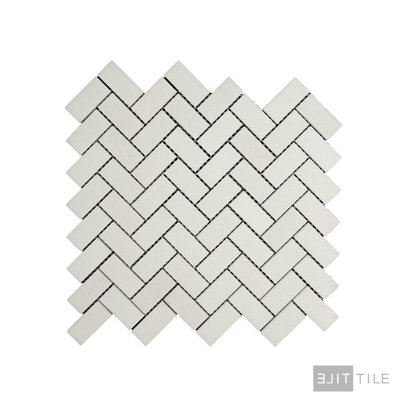 Thassos White Marble 1X2 Herringbone Honed Mosaic