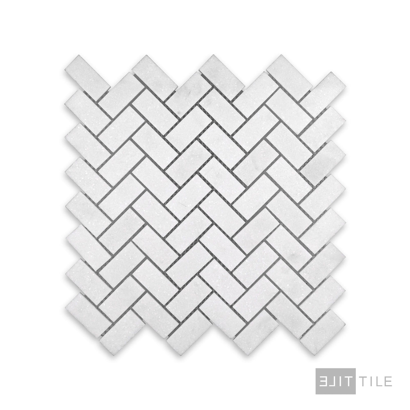 Thassos White Marble 1X2 Herringbone Polished Mosaic