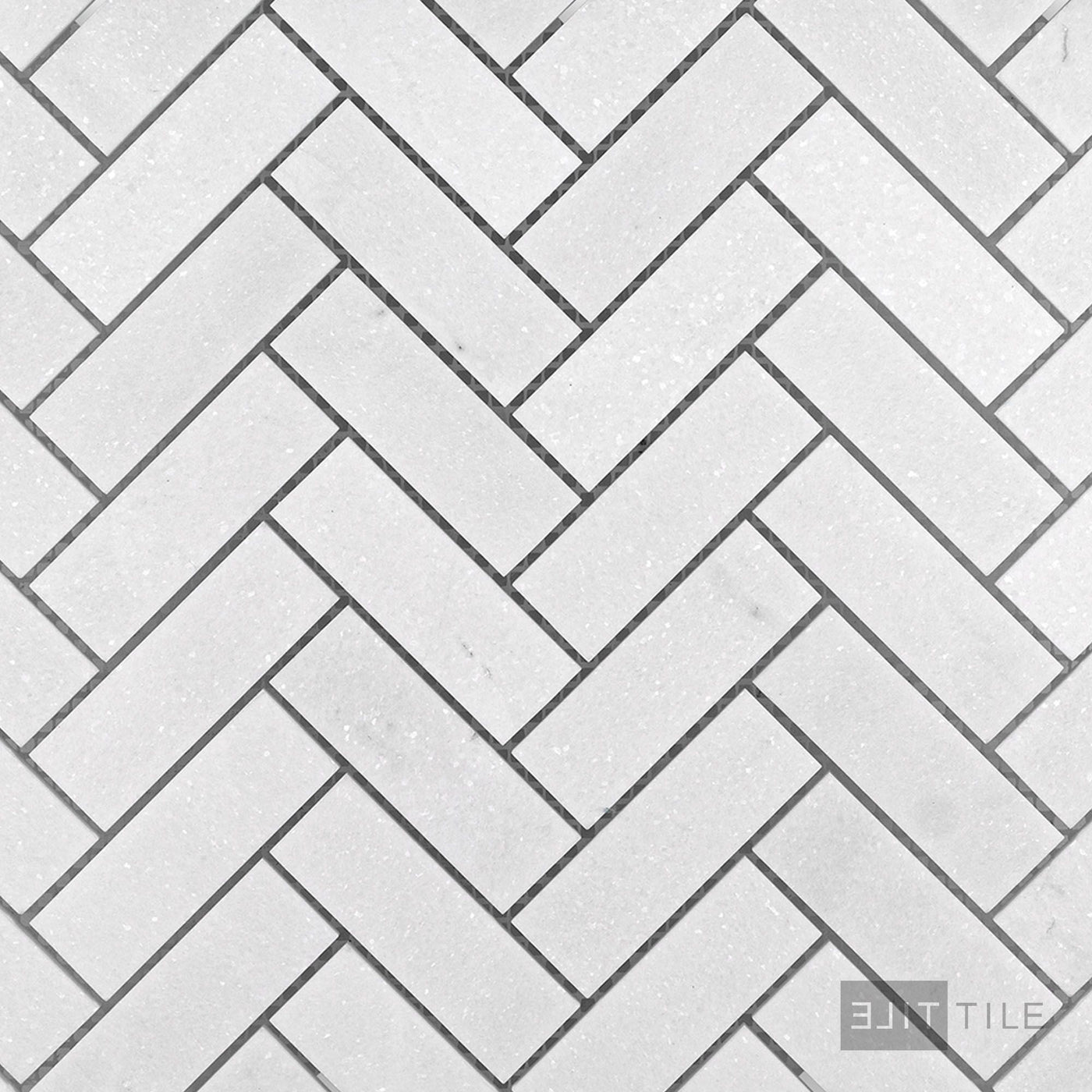 Thassos White Marble 1X3 Herringbone Honed Mosaic
