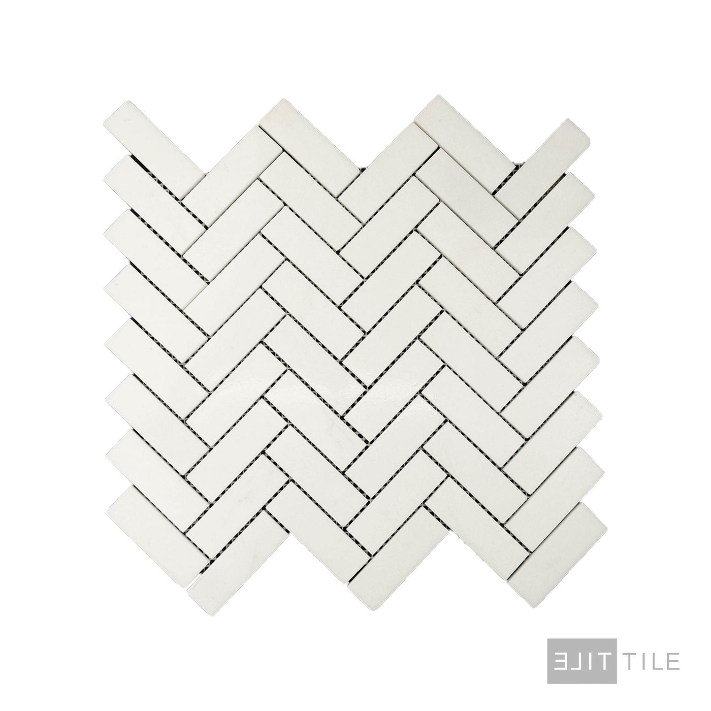 Thassos White Marble 1X3 Herringbone Polished Mosaic