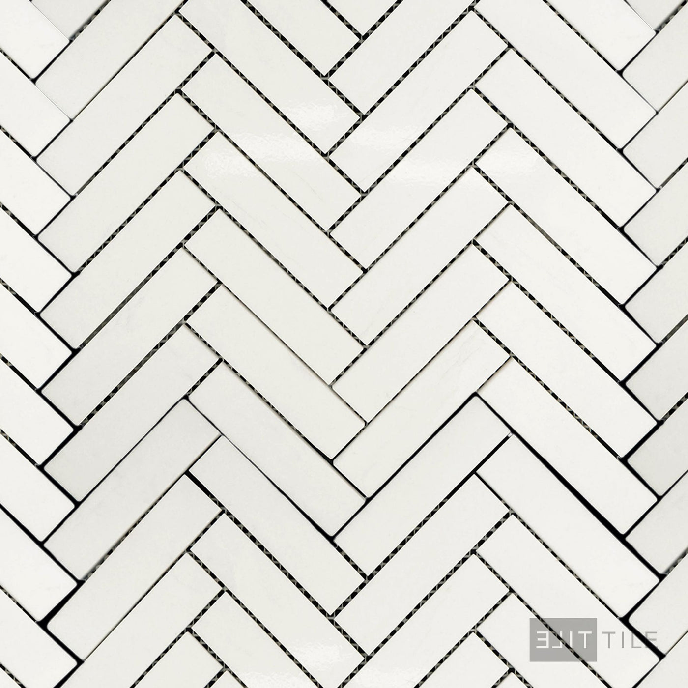 Thassos White Marble 1X4 Herringbone Honed Mosaic