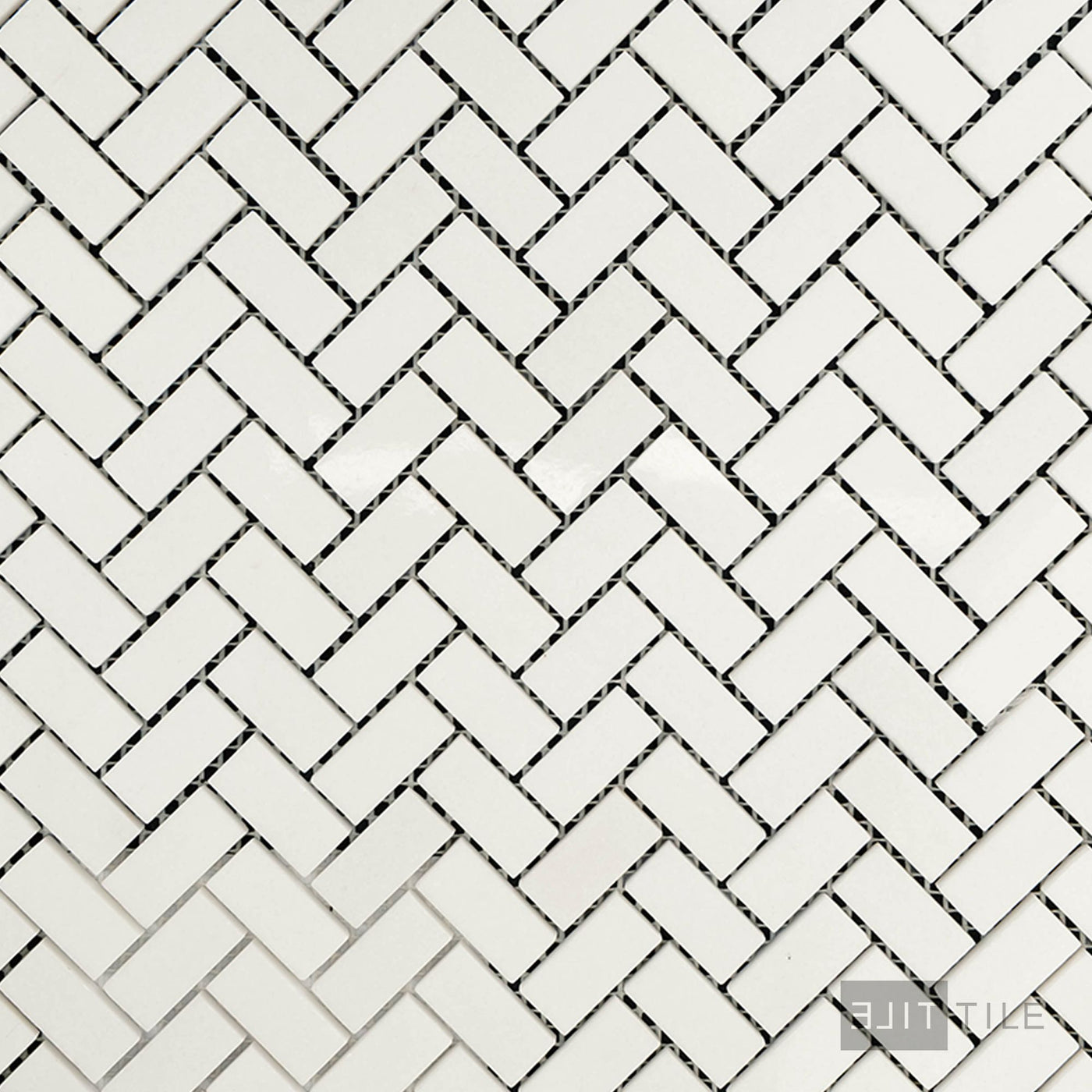 Thassos White Marble 5/8X1-1/4 Herringbone Polished Mosaic
