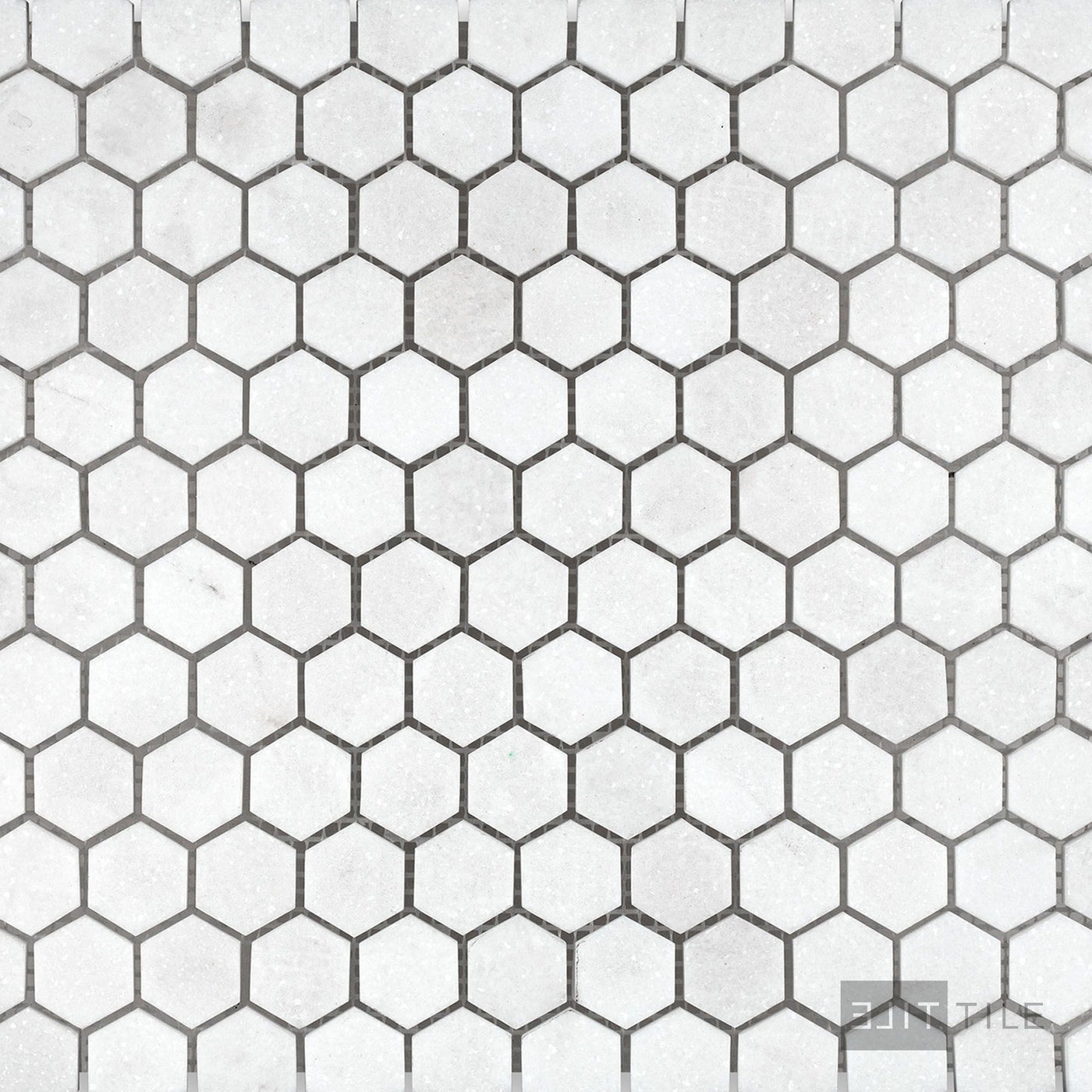 Thassos White Marble 1" Hexagon Honed Mosaic