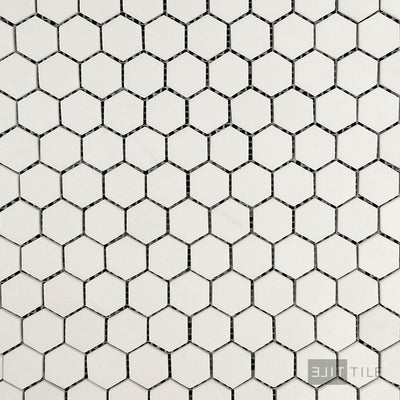 Thassos White Marble 1" Hexagon Polished Mosaic