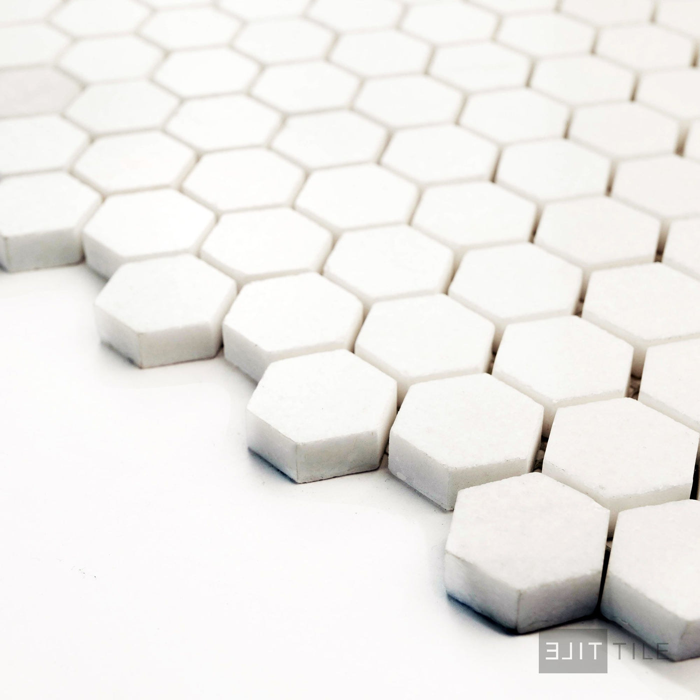 Thassos White Marble 1" Hexagon Polished Mosaic