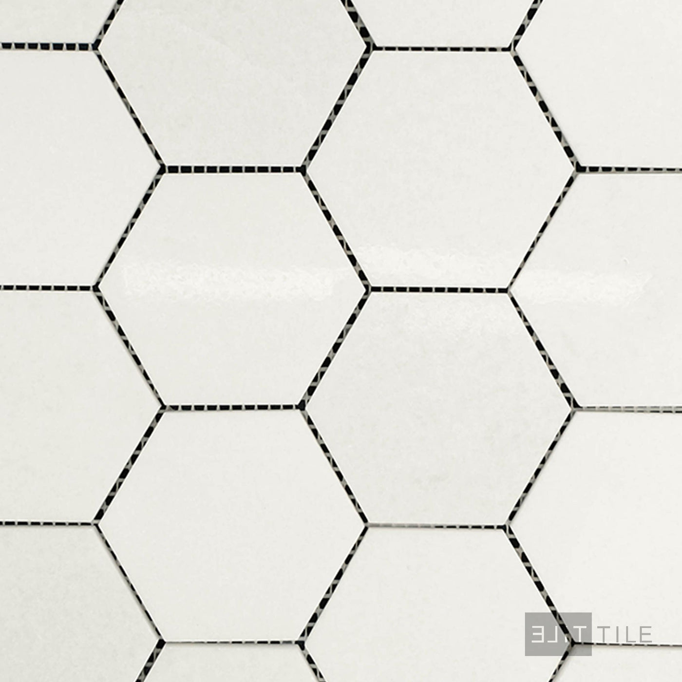 Thassos White Marble 3" Hexagon Polished Mosaic