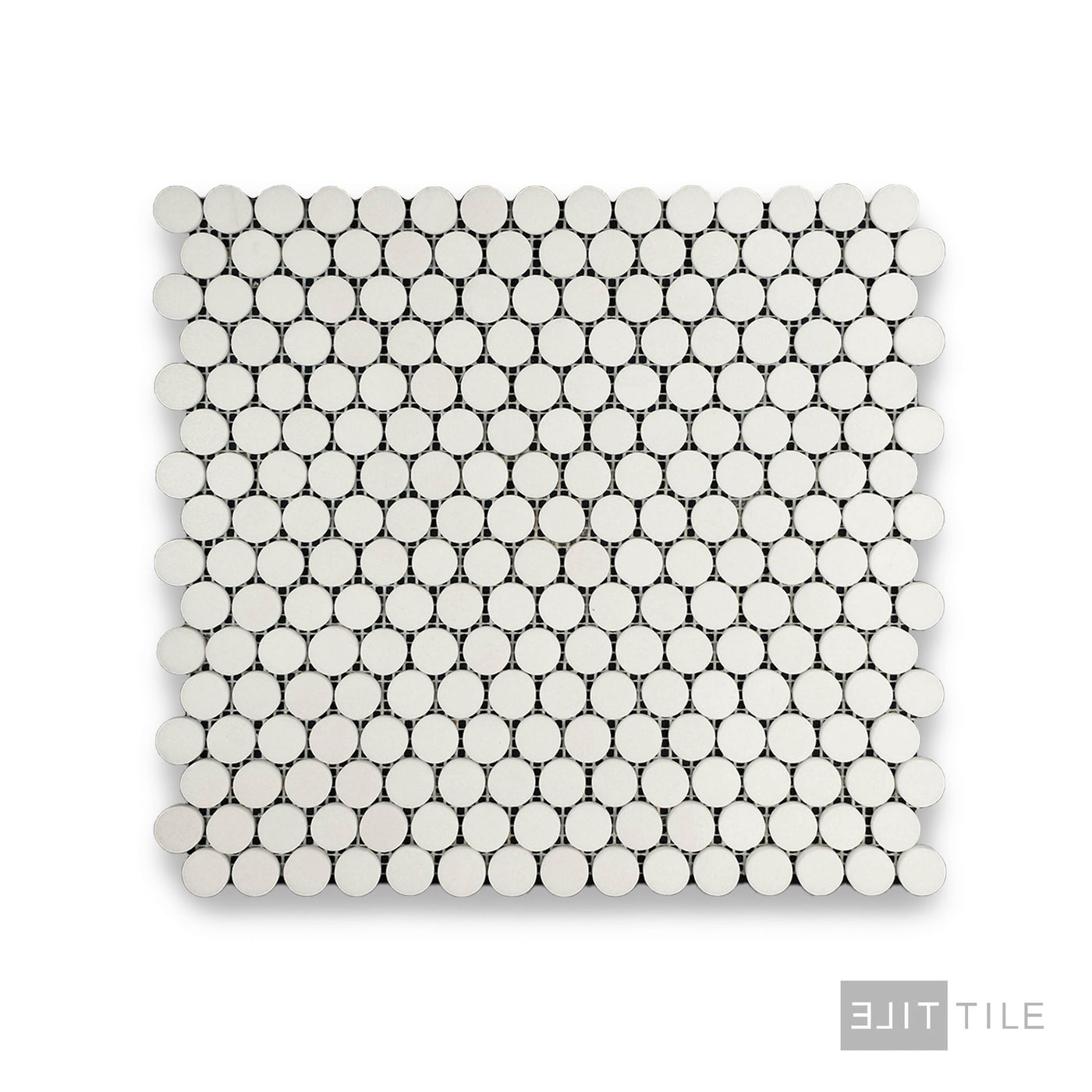 Thassos White Marble Penny Round Polished Mosaic