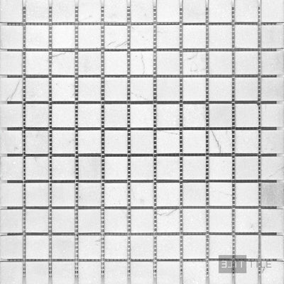 Thassos White Marble 1" Square Honed Mosaic