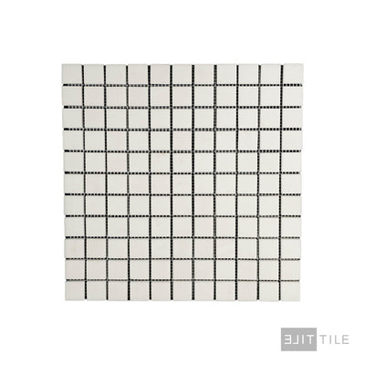 Thassos White Marble 1" Square Polished Mosaic