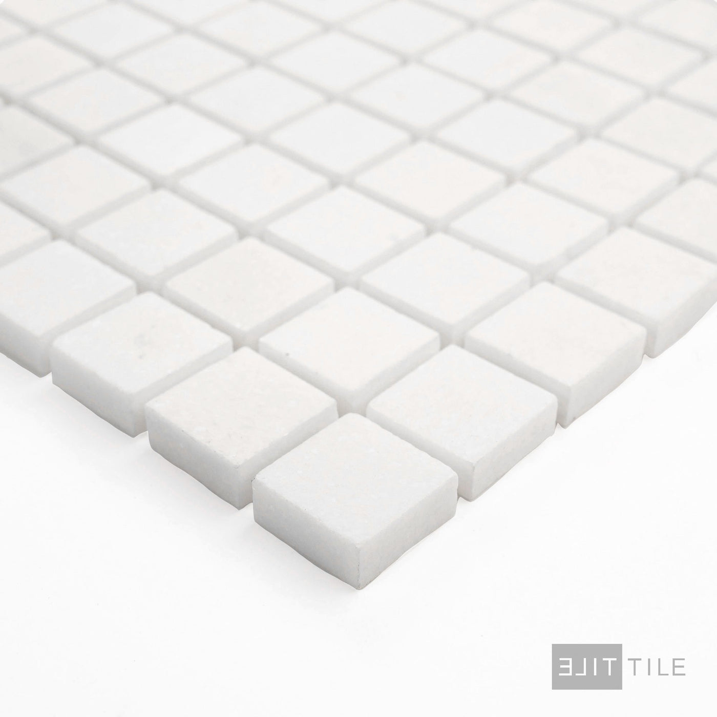 Thassos White Marble 1" Square Polished Mosaic
