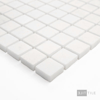 Thassos White Marble 1" Square Polished Mosaic