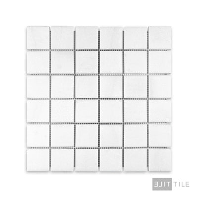 Thassos White Marble 2" Square Honed Mosaic