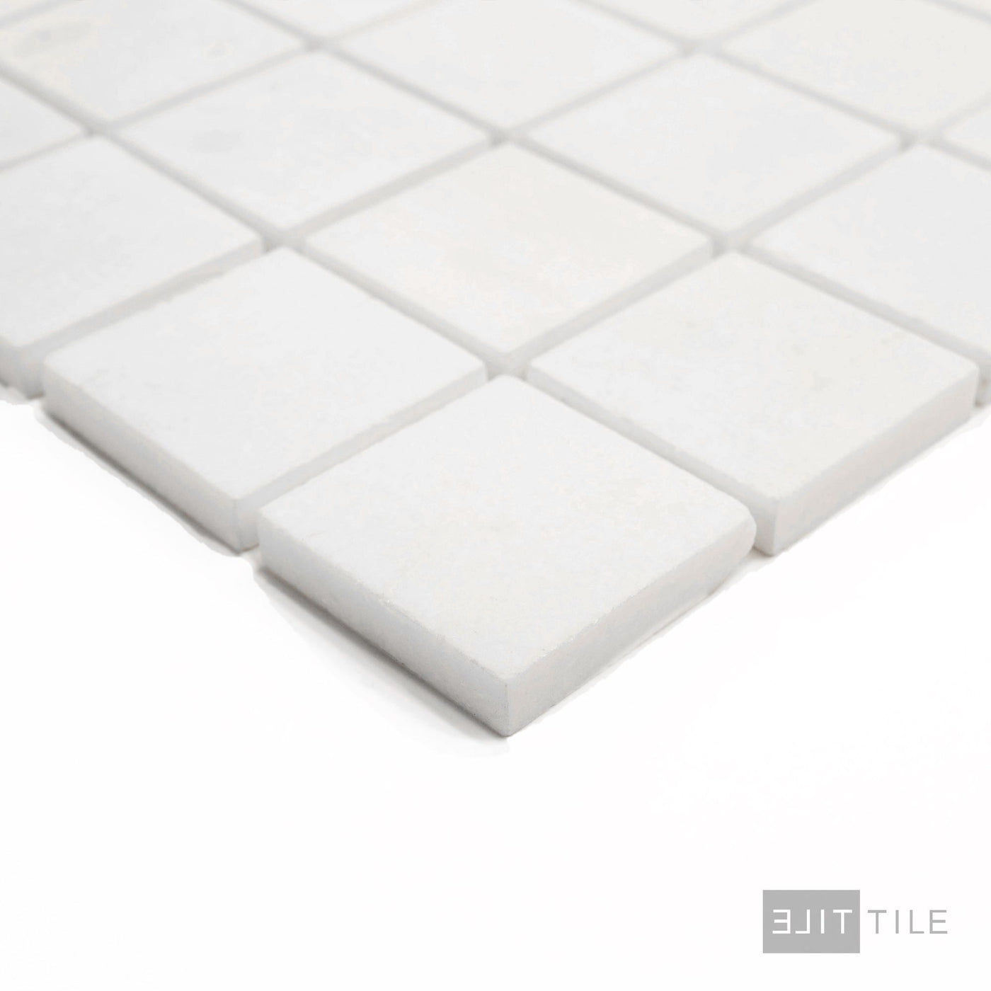 Thassos White Marble 2" Square Polished Mosaic