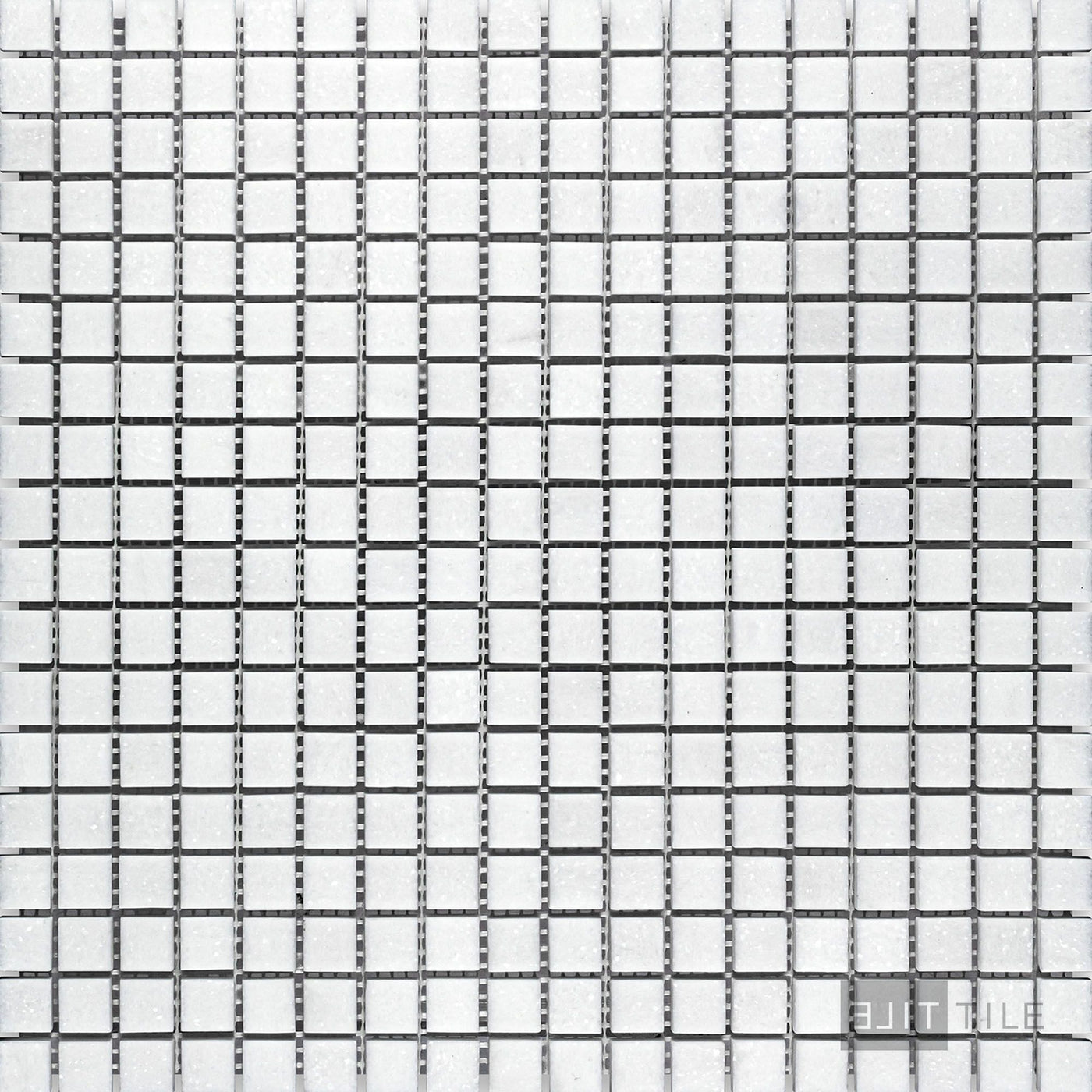 Thassos White Marble 5/8" Square Honed Mosaic