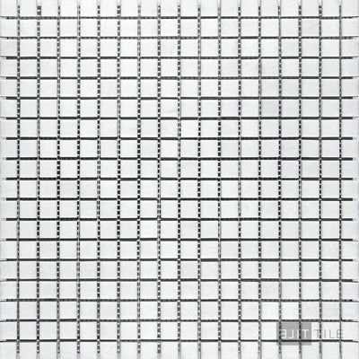 Thassos White Marble 5/8" Square Honed Mosaic