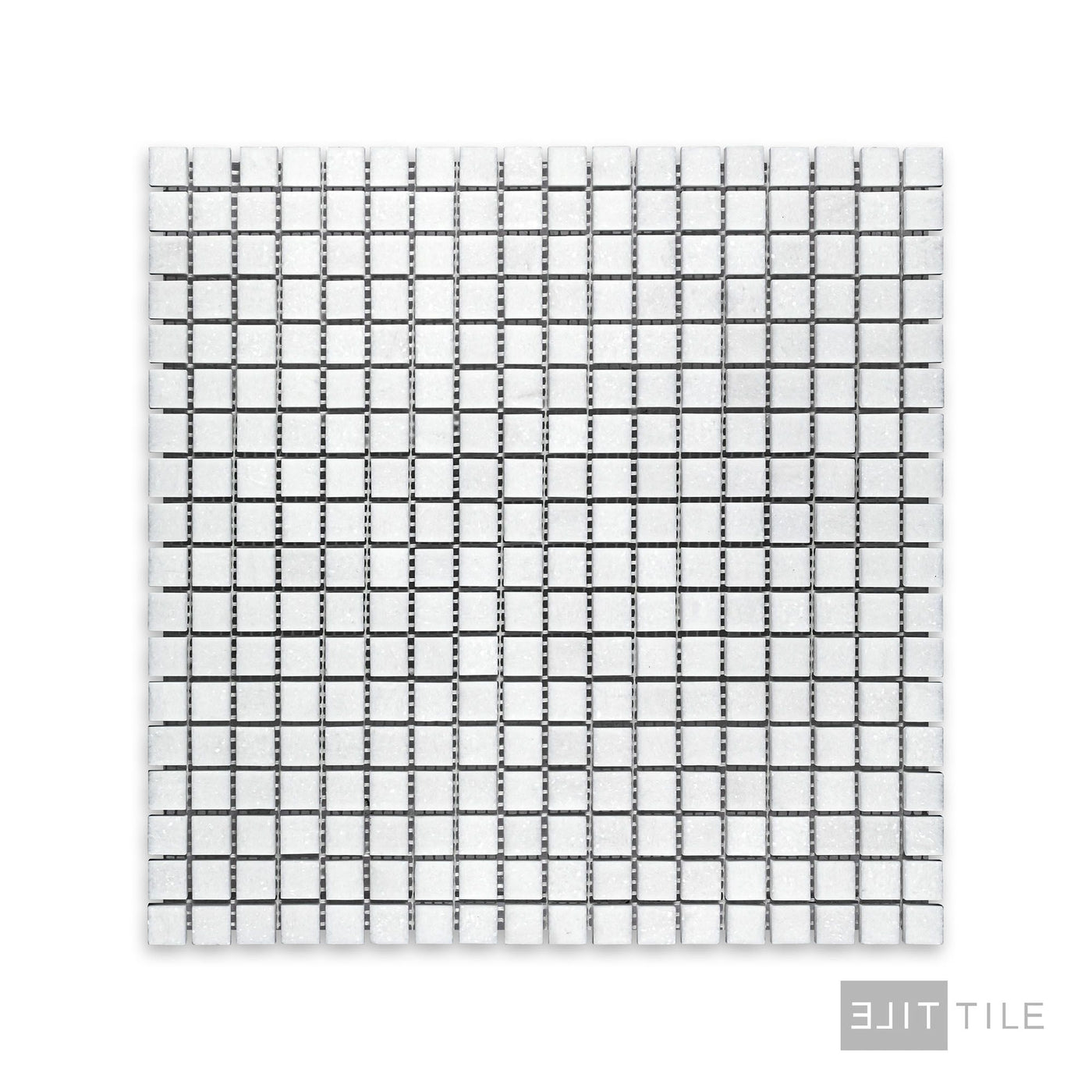 Thassos White Marble 5/8" Square Honed Mosaic