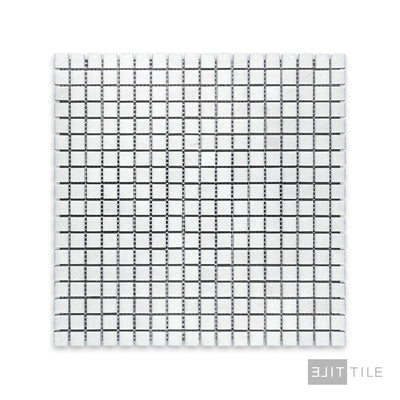 Thassos White Marble 5/8" Square Honed Mosaic
