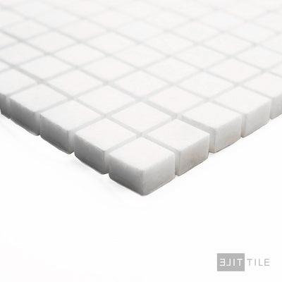 Thassos White Marble 5/8" Square Honed Mosaic
