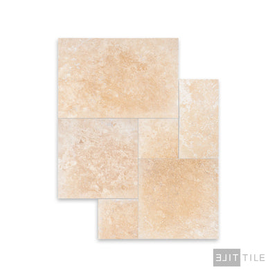 Ivory Premium Travertine Versailles Pattern Filled And Honed