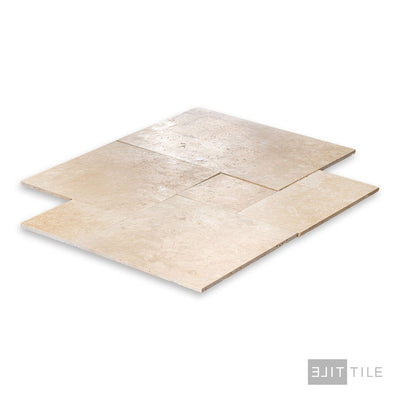 Ivory Premium Travertine Versailles Pattern Filled And Honed