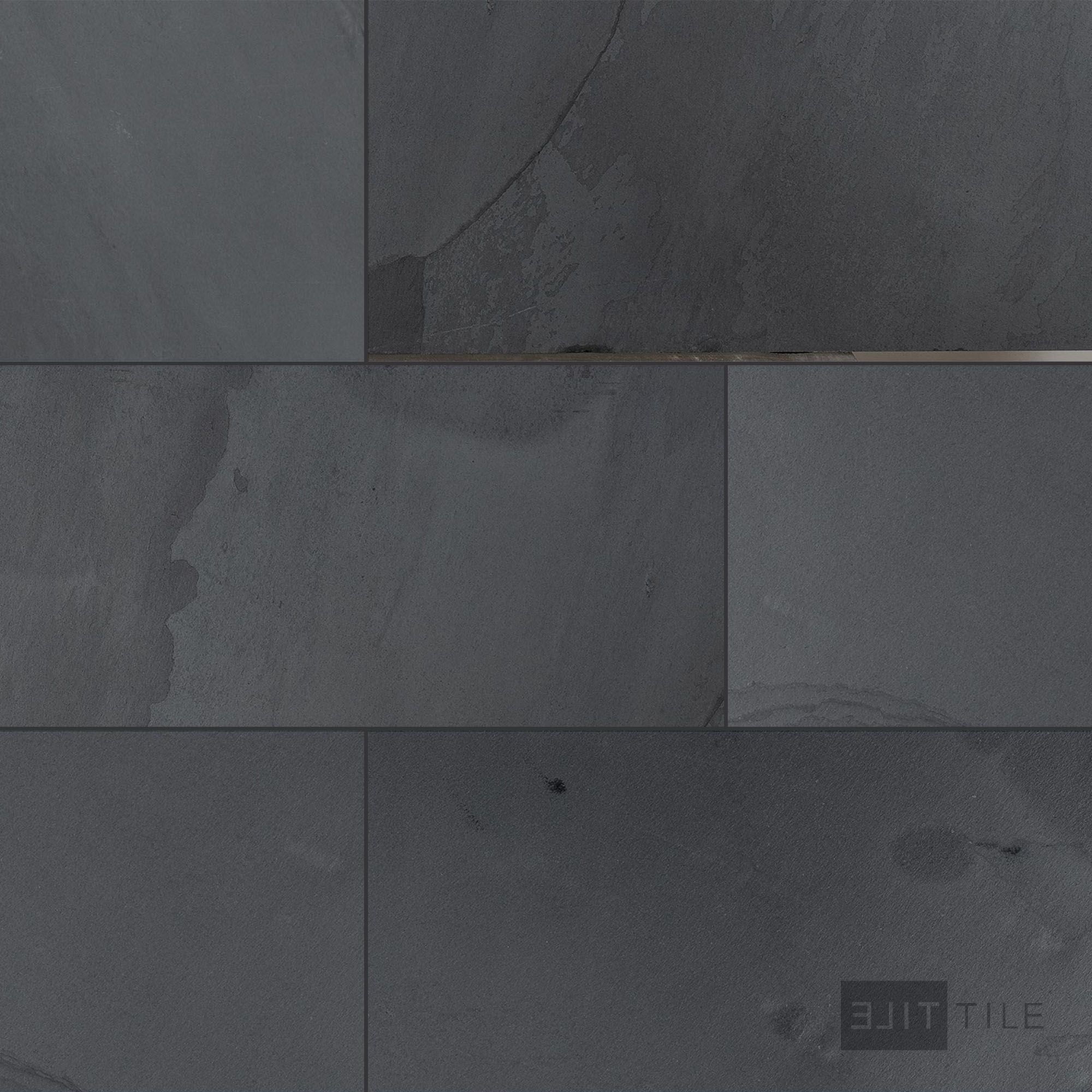 Indian Black Slate 12X24 Gauged - Elit Tile, image size:2000x2000