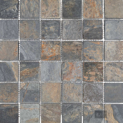 California Gold Slate 2" Square Tumbled Mosaic