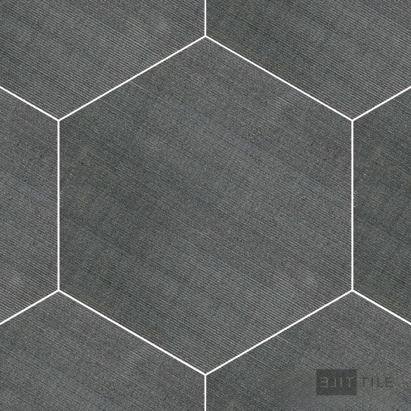 Basalt Black 10" Hexagon Flow
