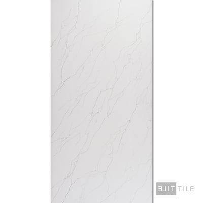 QUARTZ STONE RIGHT SLAB 9'X2' BELLA CALACATTA POLISHED PRIMARY SHOT