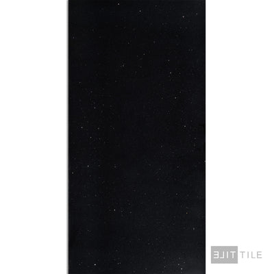 QUARTZ STONE LEFT SLAB 9'X2' BLACK SPARKLE POLISHED PRIMARY SHOT