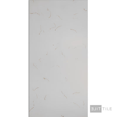 QUARTZ STONE LEFT SLAB 9'X2' CARRARA GOLD POLISHED PRIMARY SHOT