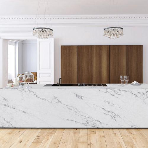 Quartz Prefab Countertop Right 9'X'2'  Macaubas Polished