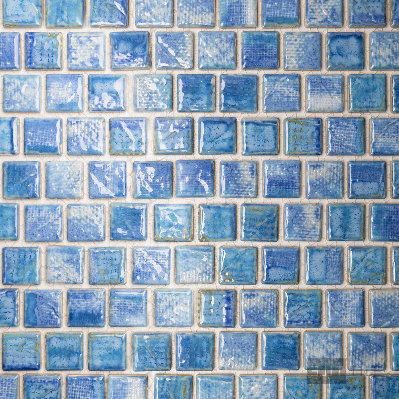 Tokyo 1-1/8X1-1/8 Square Icy Blue Semi Gloss Mosaic