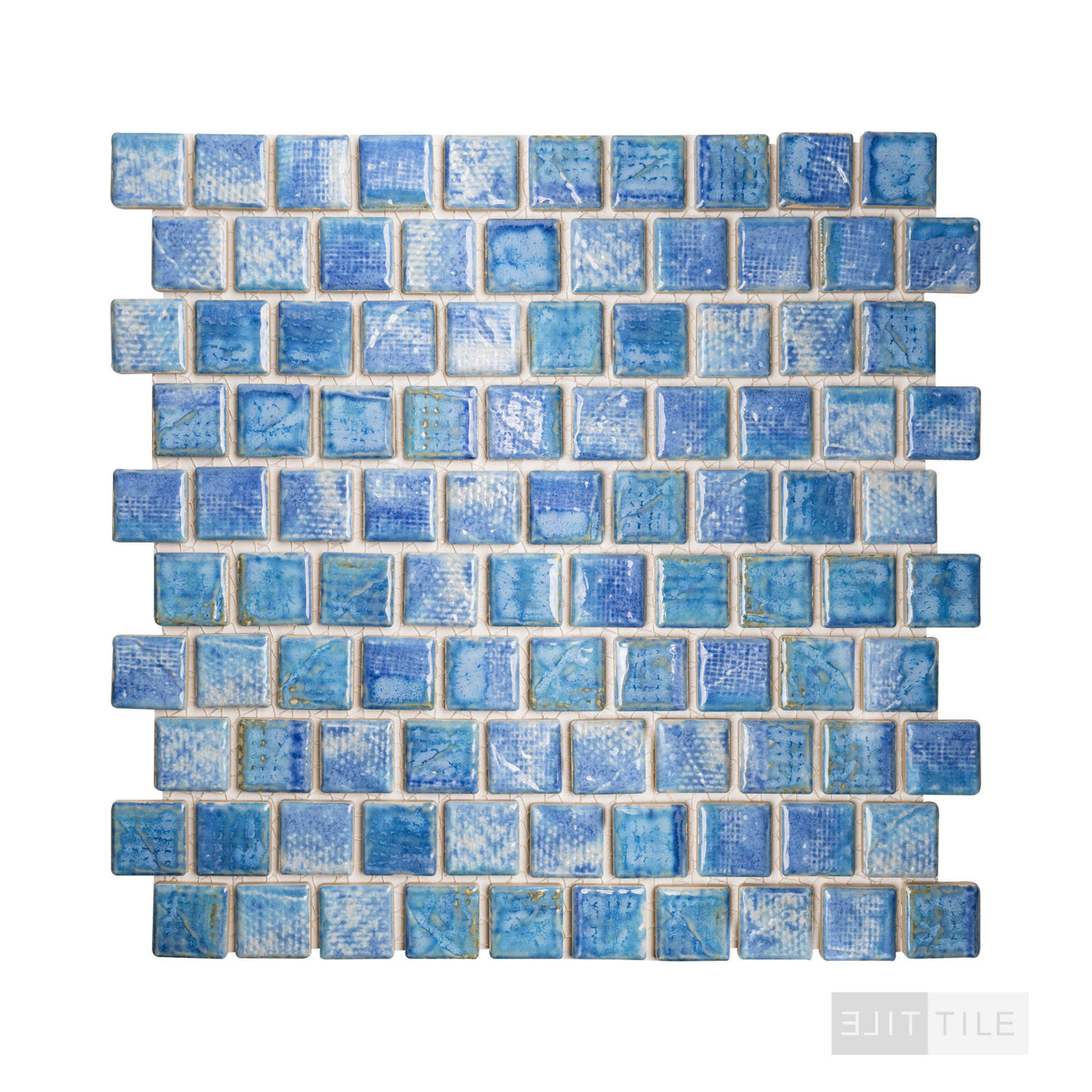 Tokyo 1-1/8X1-1/8 Square Icy Blue Semi Gloss Mosaic