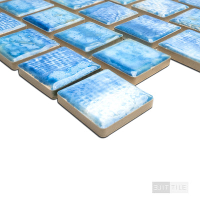 Tokyo 1-1/8X1-1/8 Square Icy Blue Semi Gloss Mosaic