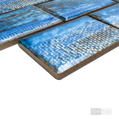 Tokyo 2X3 Rectangle Aspen Bue Semi Gloss Mosaic