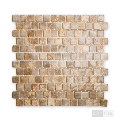 Joya 1X1 Square Gold Semi Gloss Mosaic