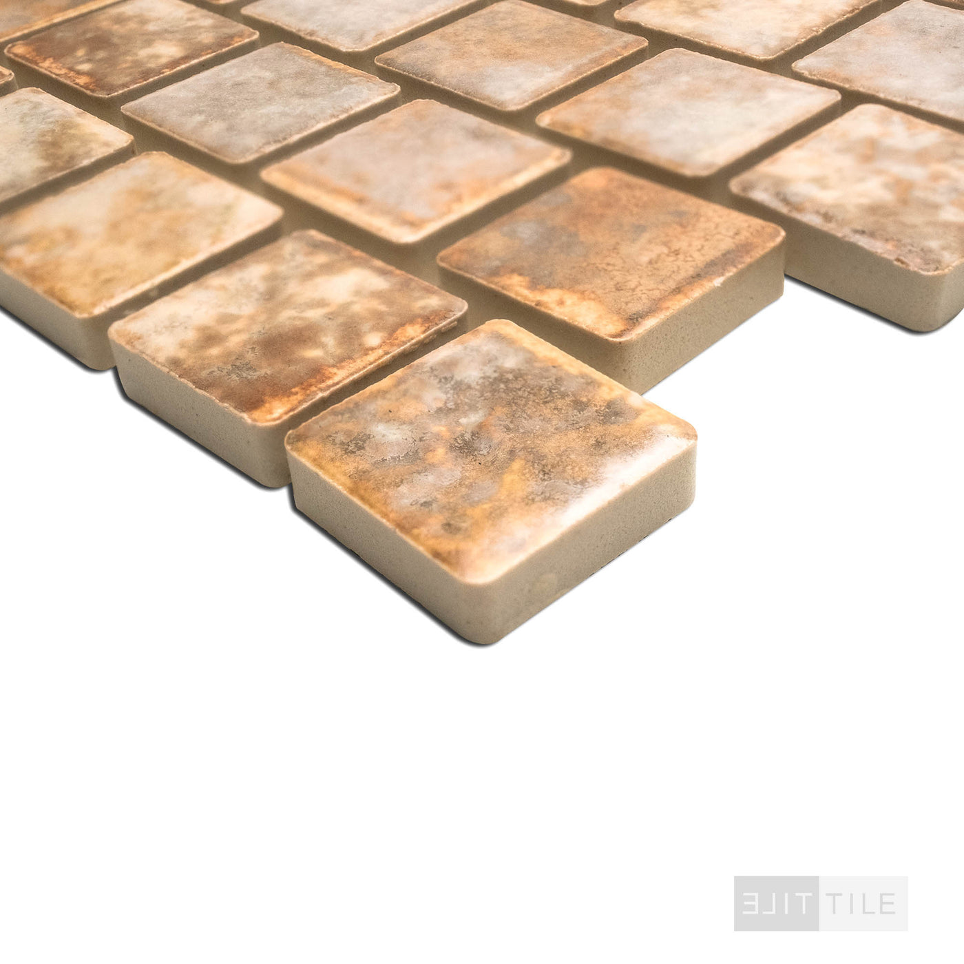 Joya 1X1 Square Gold Semi Gloss Mosaic